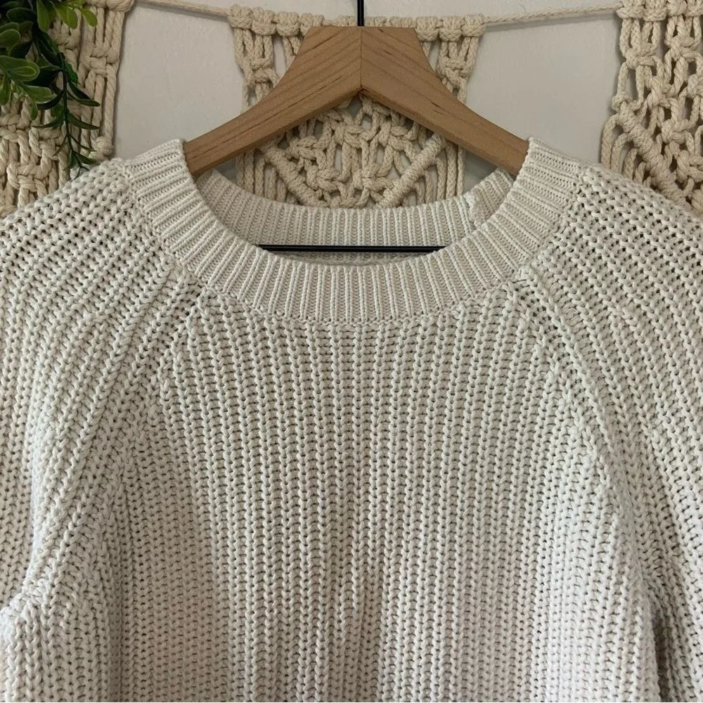 AERIE Women's Cable Knit Cozy Sweater Cream Size Small
